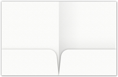 White Felt 80lb 9 x 12 Two Pocket Folders with 4 Inch Round Corner Pockets