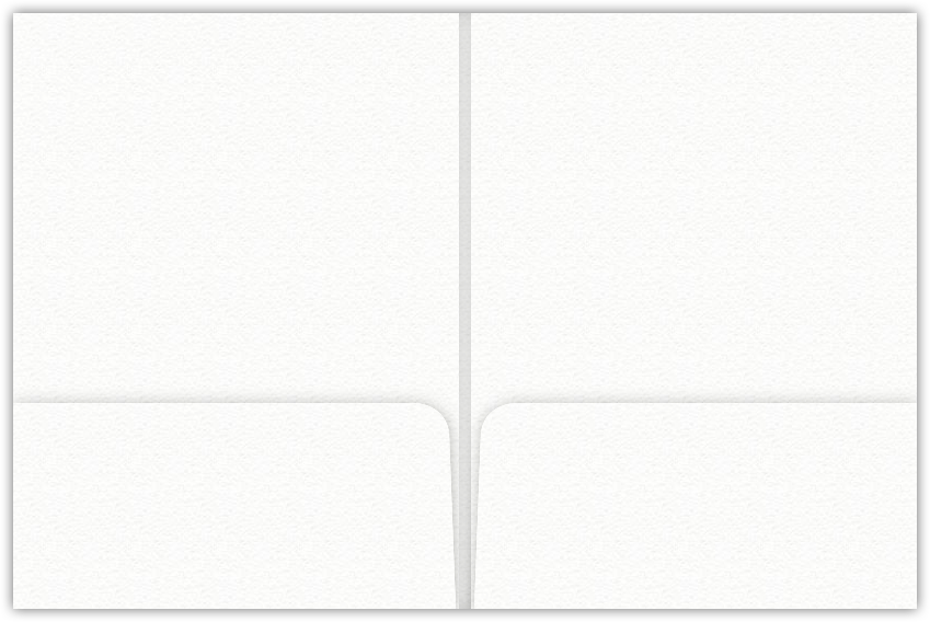 White Felt 80lb 9 x 12 Two Pocket Folders with 4 Inch Round Corner Pockets and 1/4 Inch Expansion with Double Score Spine