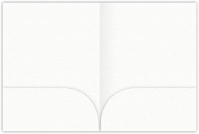White Felt 80lb 9 x 12 Two Pocket Folders with 4 Inch Curved Pockets
