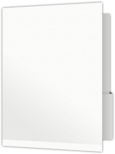 White Felt 80lb 9 x 12 Two Pocket Folders with 4 1/4 Inch Deep Box Pockets and 1/4 Inch Expansion with Double Score Spine