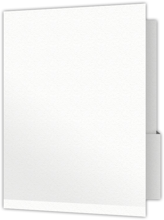 White Felt 80lb 9 x 12 Two Pocket Folders with 4 1/4 Inch Deep Box Pockets and 1/4 Inch Expansion with Double Score Spine
