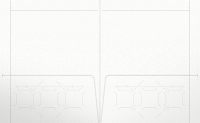 White Felt 80lb 9 1/2 x 11 3/4 Two Pocket Folders with 4 1/2 Inch Pockets and 1 Inch Reinforced Top and Edges