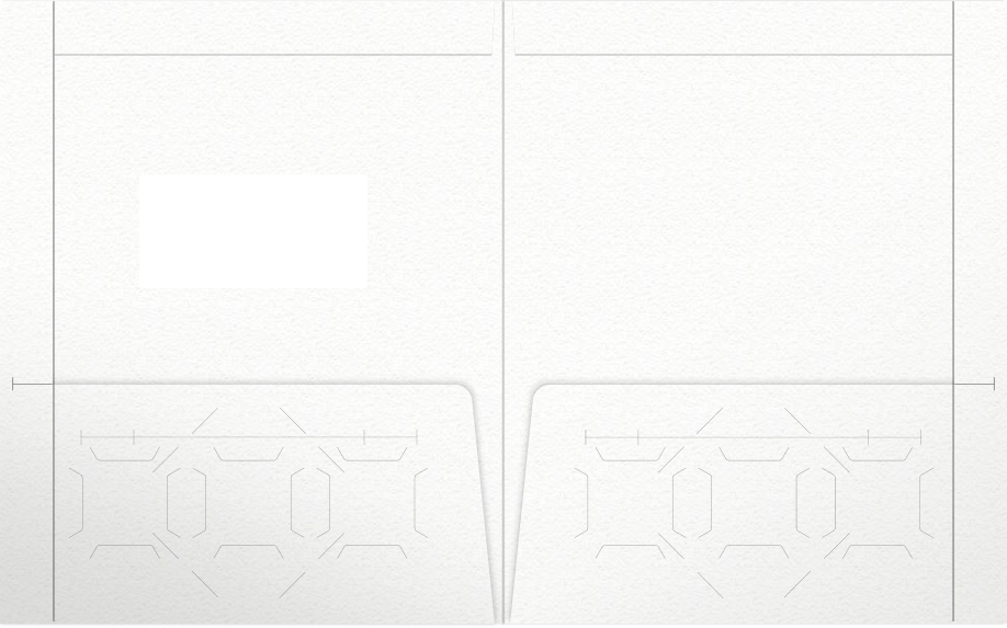 White Felt 80lb 9 1/2 x 11 3/4 Two Pocket Folders with 4 1/2 Inch Pockets and 1 Inch Reinforced Top and Edges