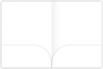 White Smooth 80lb 9 x 12 Two Pocket Folders with 4 Inch Curved Pockets