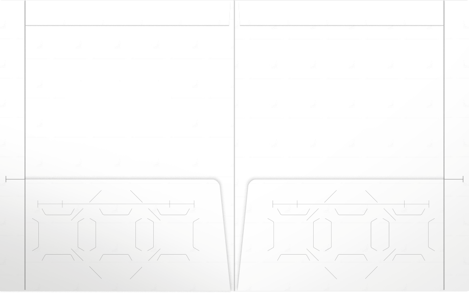 White Smooth 80lb 9 1/2 x 11 3/4 Two Pocket Folders with 4 1/2 Inch Pockets and 1 Inch Reinforced Top and Edges