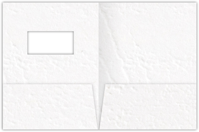 White Cordwain 90lb 9 x 12 Two Pocket Folders with 4 Inch Pockets and 2 x 4 Window