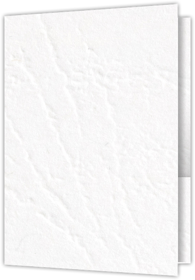 White Cordwain 90lb 6 x 9 Two Pocket Half Size Folders with 3 Inch Pockets