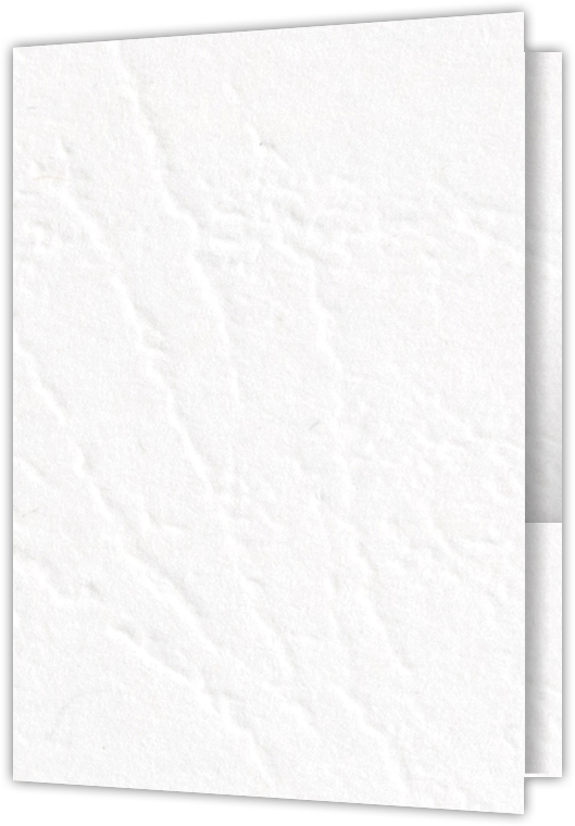 White Cordwain 90lb 6 x 9 Two Pocket Half Size Folders with 3 Inch Pockets