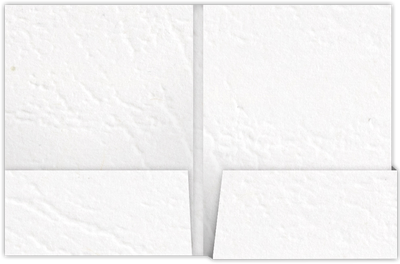 White Cordwain 90lb 9 x 12 Two Pocket Folders with 4 1/4 Inch Deep Box Pockets and 1/4 Inch Expansion with Double Score Spine