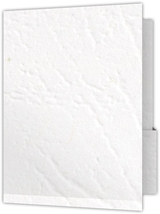 White Cordwain 90lb 9 x 12 Two Pocket Folders with 4 1/4 Inch Deep Box Pockets and 1/4 Inch Expansion with Double Score Spine