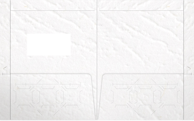 White Cordwain 90lb 9 1/2 x 11 3/4 Two Pocket Folders with 4 1/2 Inch Pockets and 1 Inch Reinforced Top and Edges