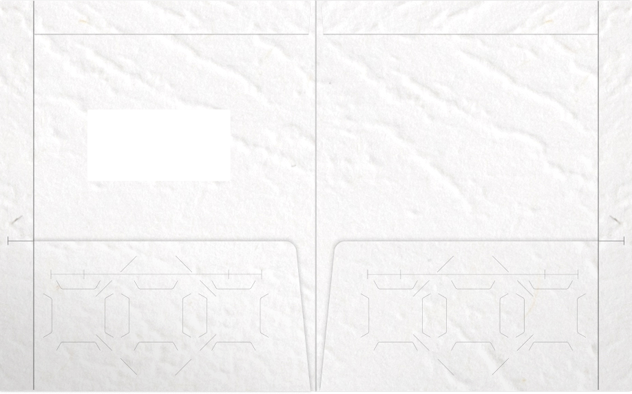 White Cordwain 90lb 9 1/2 x 11 3/4 Two Pocket Folders with 4 1/2 Inch Pockets and 1 Inch Reinforced Top and Edges
