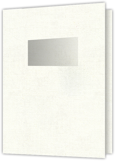 White Hopsack 90lb 9 x 12 Two Pocket Folders with 4 Inch Pockets and 2 x 4 Window