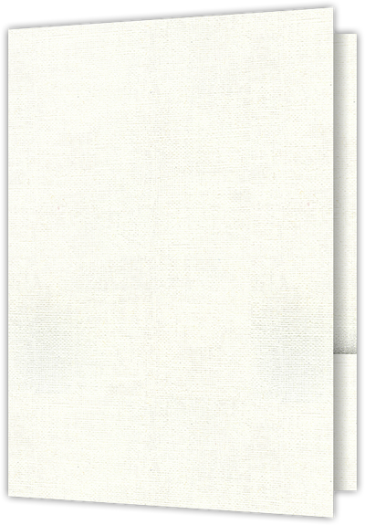 White Hopsack 90lb 9 1/2 x 14 1/2 Two Pocket Legal Folders with 4 1/2 Inch Pockets