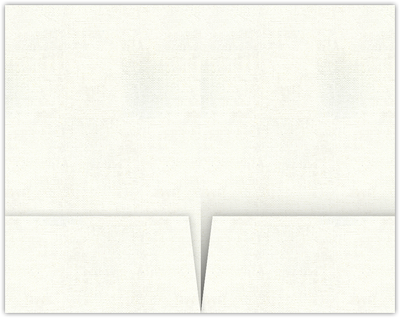 White Hopsack 90lb 6 x 9 Two Pocket Half Size Folders with 3 Inch Pockets