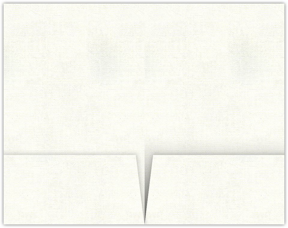 White Hopsack 90lb 6 x 9 Two Pocket Half Size Folders with 3 Inch Pockets