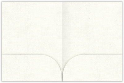 White Hopsack 90lb 9 x 12 Two Pocket Folders with 4 Inch Curved Pockets