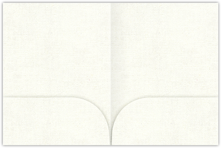 White Hopsack 90lb 9 x 12 Two Pocket Folders with 4 Inch Curved Pockets