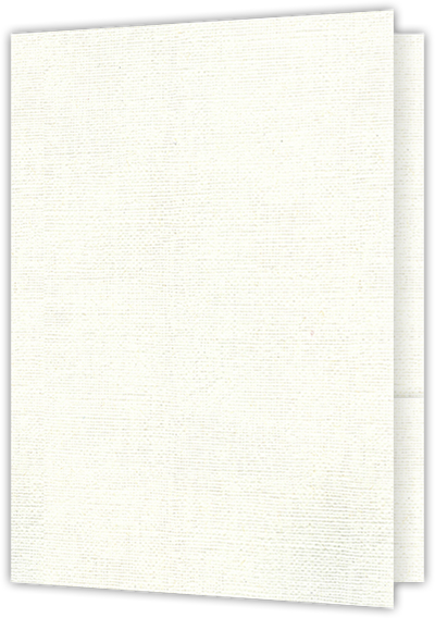 White Hopsack 90lb 9 x 12 Two Pocket Folders with 4 Inch Curved Pockets