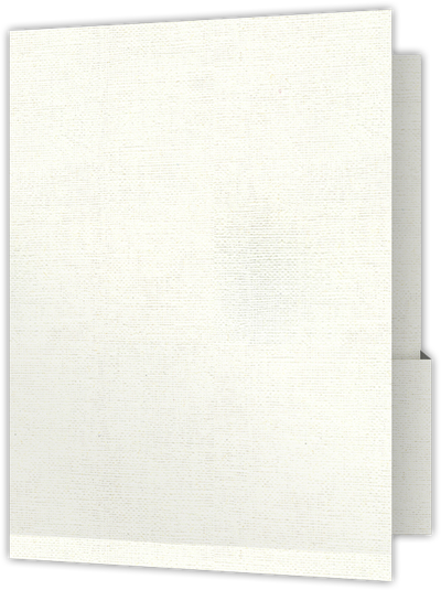 White Hopsack 90lb 9 x 12 Two Pocket Folders with 4 1/4 Inch Deep Box Pockets and 1/4 Inch Expansion with Double Score Spine