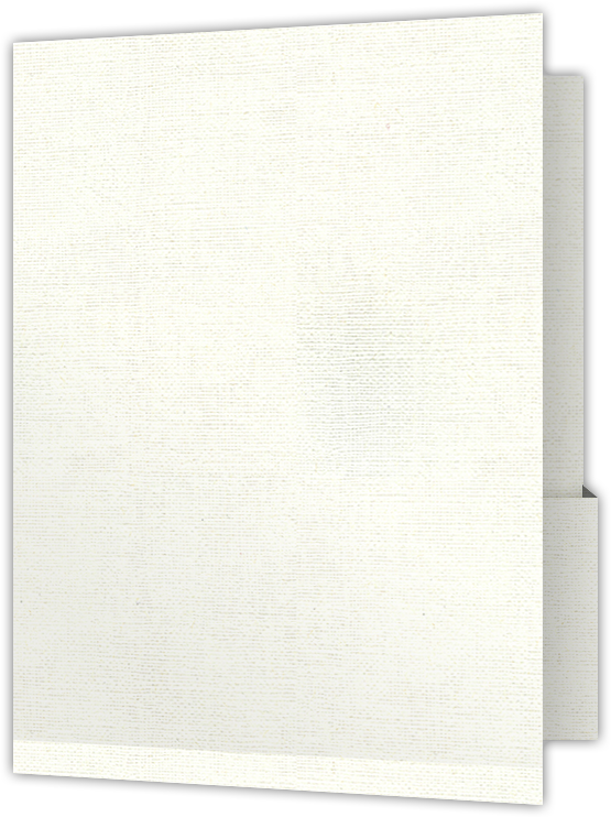 White Hopsack 90lb 9 x 12 Two Pocket Folders with 4 1/4 Inch Deep Box Pockets and 1/4 Inch Expansion with Double Score Spine