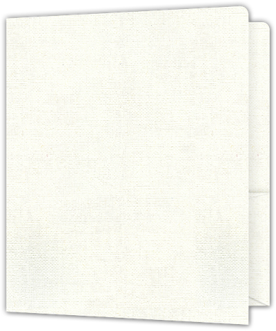 White Hopsack 90lb 9 x 12 Two Pocket Round Corner Folders with 4 1/4 Inch Pocket