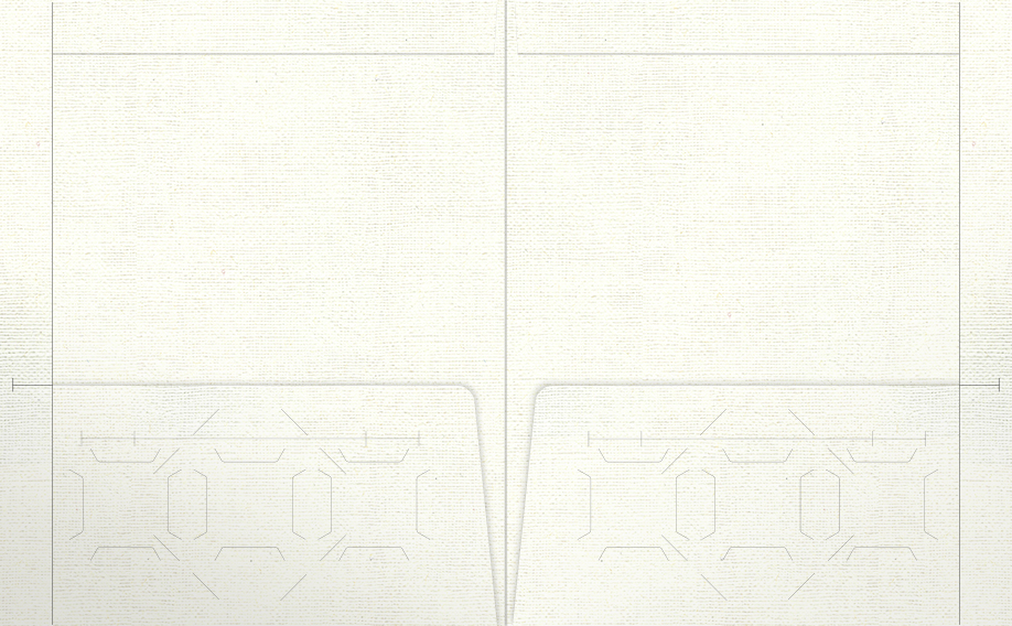 White Hopsack 90lb 9 1/2 x 11 3/4 Two Pocket Folders with 4 1/2 Inch Pockets and 1 Inch Reinforced Top and Edges