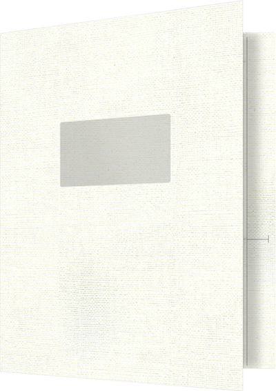 White Hopsack 90lb 9 1/2 x 11 3/4 Two Pocket Folders with 4 1/2 Inch Pockets and 1 Inch Reinforced Top and Edges