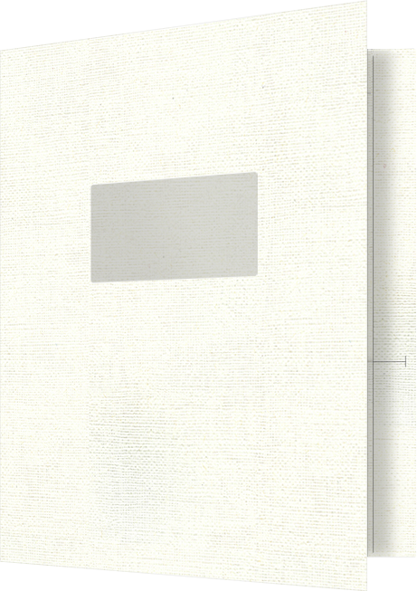 White Hopsack 90lb 9 1/2 x 11 3/4 Two Pocket Folders with 4 1/2 Inch Pockets and 1 Inch Reinforced Top and Edges