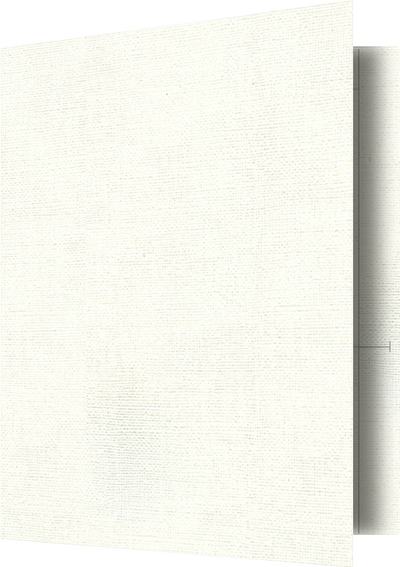 White Hopsack 90lb 9 1/2 x 11 3/4 Two Pocket Folders with 4 1/2 Inch Pockets and 1 Inch Reinforced Top and Edges
