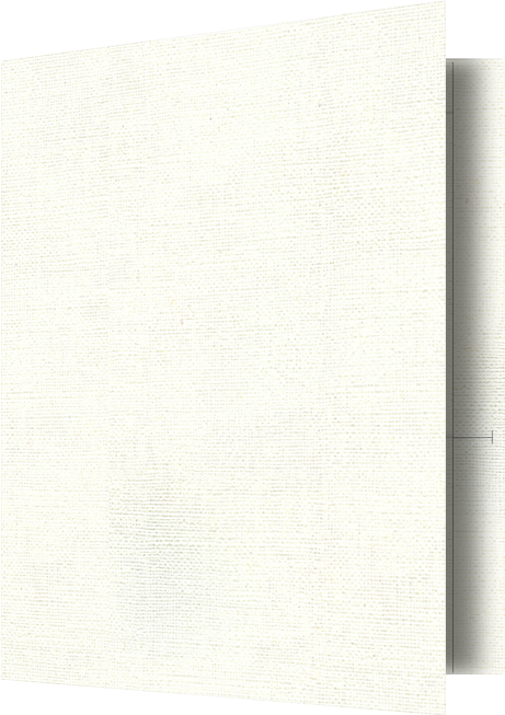 White Hopsack 90lb 9 1/2 x 11 3/4 Two Pocket Folders with 4 1/2 Inch Pockets and 1 Inch Reinforced Top and Edges