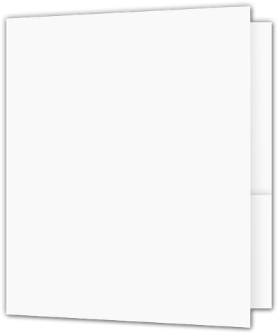 White Silk Smooth 100lb 9 x 12 Two Pocket Folders with 4 Inch Round Corner Pockets