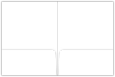 White Silk Smooth 100lb 9 x 12 Two Pocket Folders with 4 Inch Round Corner Pockets and 1/4 Inch Expansion with Double Score Spine