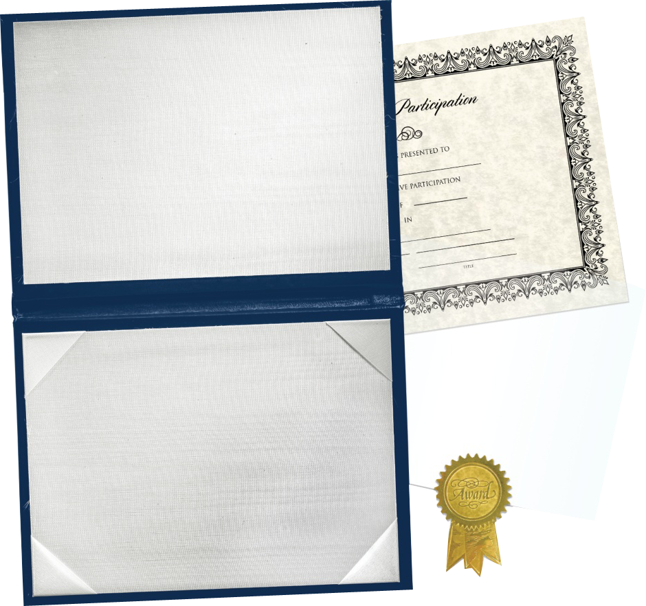 11 1/2 x 14 1/2 Landscape Padded Diploma Covers (Holds 11 x 14 Document) - Royal Blue