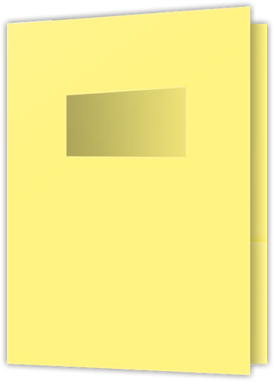 Canary Smooth 140lb 9 x 12 Two Pocket Folders with 4 Inch Pockets and 2 x 4 Window