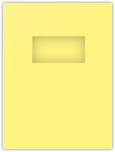 Canary Smooth 140lb 9 x 12 Two Pocket Folders with 4 Inch Pockets and 2 x 4 Window