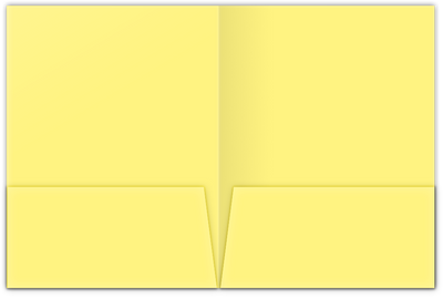 Canary Smooth 140lb 9 x 12 Two Pocket Folders with 4 Inch Pockets