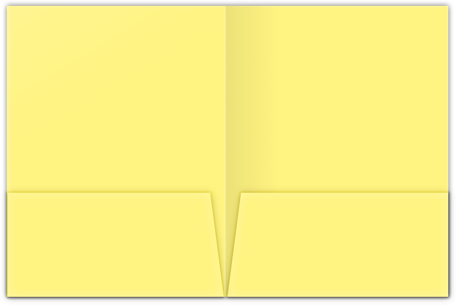 Canary Smooth 140lb 9 x 12 Two Pocket Folders with 4 Inch Pockets