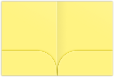 Canary Smooth 140lb 9 x 12 Two Pocket Folders with 4 Inch Curved Pockets