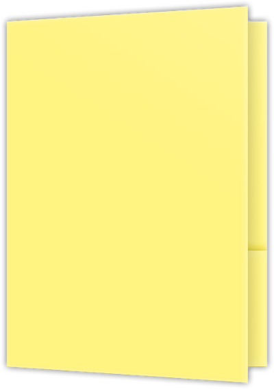 Canary Smooth 140lb 9 x 12 Two Pocket Folders with 4 Inch Curved Pockets