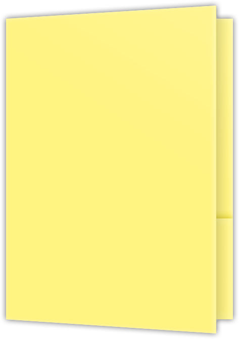 Canary Smooth 140lb 9 x 12 Two Pocket Folders with 4 Inch Curved Pockets