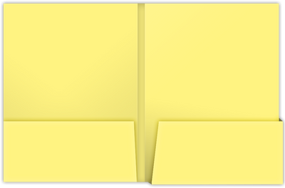 Canary Smooth 140lb 9 x 12 Two Pocket Folders with 4 1/4 Inch Deep Box Pockets and 1/4 Inch Expansion with Double Score Spine