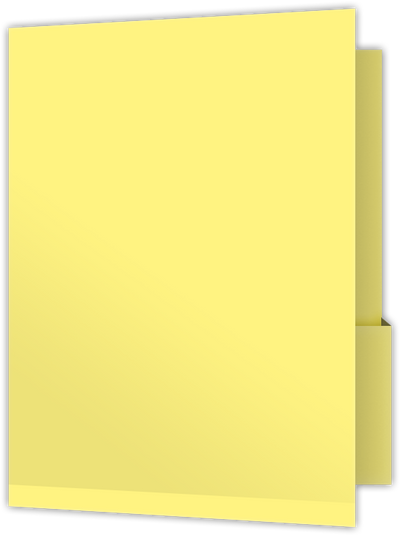 Canary Smooth 140lb 9 x 12 Two Pocket Folders with 4 1/4 Inch Deep Box Pockets and 1/4 Inch Expansion with Double Score Spine