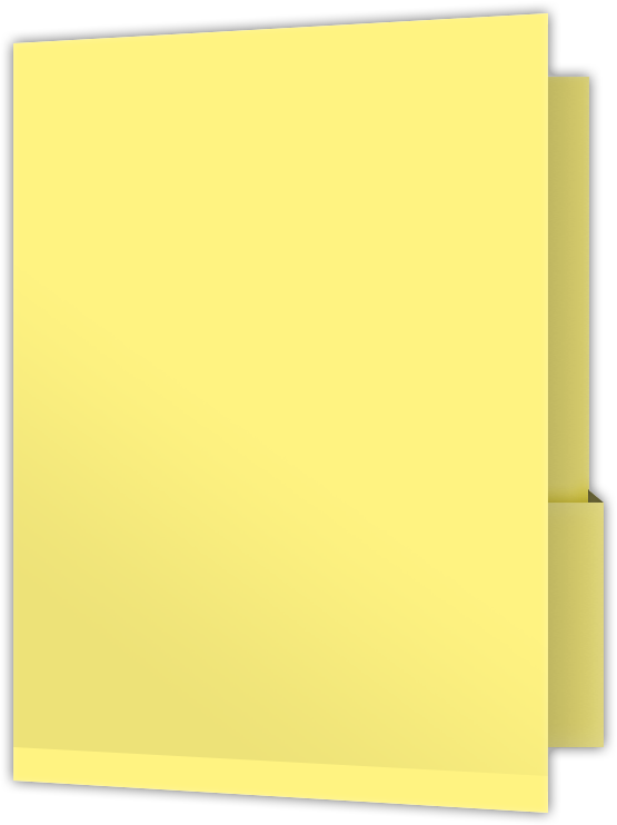 Canary Smooth 140lb 9 x 12 Two Pocket Folders with 4 1/4 Inch Deep Box Pockets and 1/4 Inch Expansion with Double Score Spine