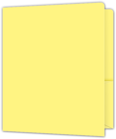 Canary Smooth 140lb 9 x 12 Two Pocket Round Corner Folders with 4 1/4 Inch Pocket