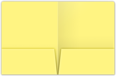 Canary Smooth 140lb 9 x 12 Two Pocket Round Corner Folders with 4 1/4 Inch Pocket