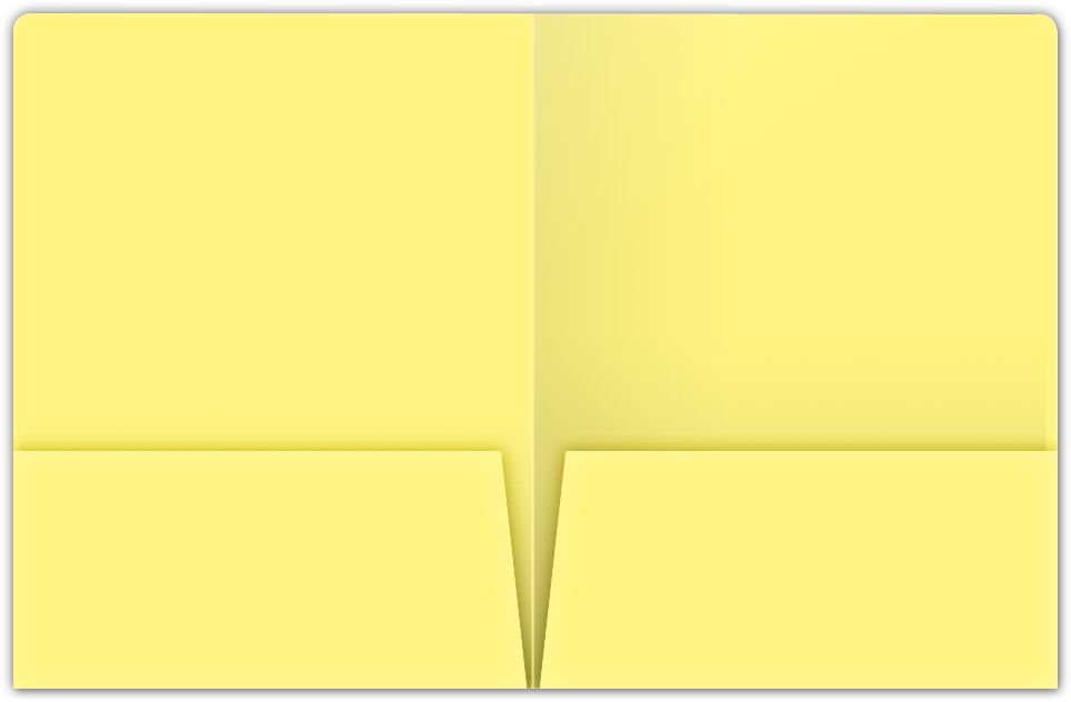 Canary Smooth 140lb 9 x 12 Two Pocket Round Corner Folders with 4 1/4 Inch Pocket