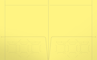 Canary Smooth 140lb 9 1/2 x 11 3/4 Two Pocket Folders with 4 1/2 Inch Pockets and 1 Inch Reinforced Top and Edges