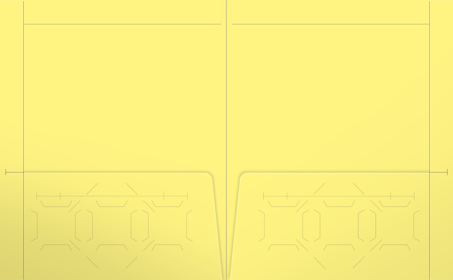 Canary Smooth 140lb 9 1/2 x 11 3/4 Two Pocket Folders with 4 1/2 Inch Pockets and 1 Inch Reinforced Top and Edges