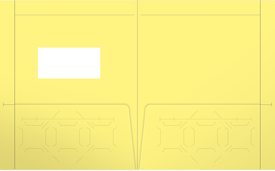 Canary Smooth 140lb 9 1/2 x 11 3/4 Two Pocket Folders with 4 1/2 Inch Pockets and 1 Inch Reinforced Top and Edges
